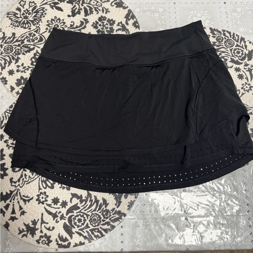Athleta Black Circle Skort with Perforated Hem